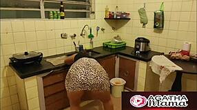 agatha mom sneaks kitchen fuck from sister's hot hubby bbc anal creampie squirt