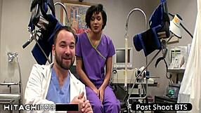 Nurse Jackie Banes forces freshman patient's mandatory vibrator orgasm hitachi.