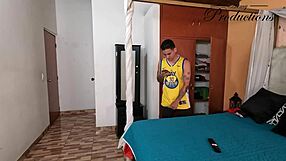 Roommate slurps huge cock after naked photo tease humiliation