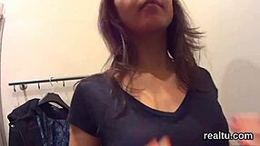 charming czech kitten teased hard in mall before pov penetration