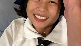 Massive cumshots drench petite 18-year-old asian faces cumpilation!