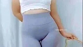 Asian Cameltoe Tease Dance Sizzles