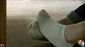 Candid Hidden Sneakers Peek at Dirty Socks Temptation