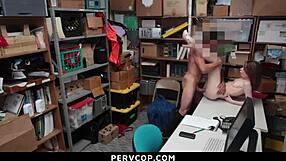PervCop Detains Shoplifting Caucasian For Intense Punishment