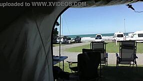 Trashy kiwi milf struts beach in see-through clothes craving public creampie pounding trailer