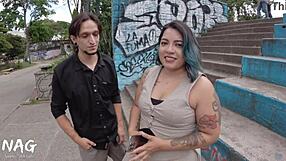 fake agent films slut on train station