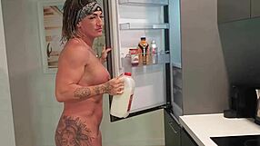 milf bodybuilder bathes in milk before i deepthroat fuck her big clit ass and tits
