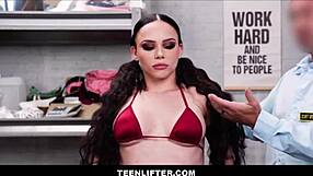 skinny big tits tattooed skater teen lifter lucia rossi caught shoplifting strips fucks guard peter fitzwell with dildo