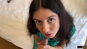 Lost game means this skinny teen hottie walks public streets cum covered face pov