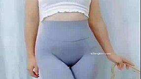 Asian Cameltoe Tease Dance Sizzles