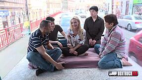 hey slender blonde Victoria Pure sucks big cock handjobs fucks pussy hardcore outdoors first time public