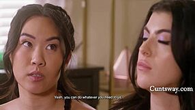 Teen babysitter seduced by milf licks cunt to squirting orgasm