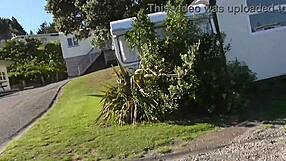 Trashy kiwi milf struts beach in see-through clothes craving public creampie pounding trailer