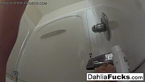 dahlia's gettin naughty in the shower all wet and fun