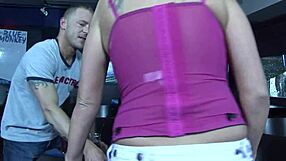 so fucking this big tits wife slut anal fingering deepthroat doggystyle bent over gaping on bed fishnets heels lingerie mommy