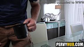 Stepdaddy Charles Dera owns petite Cecelia Taylor's tight holes in raw POV taboo.