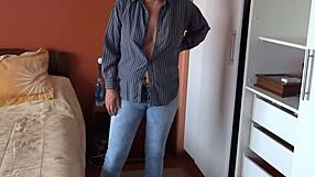 beautiful stepmom touches herself on hidden cam