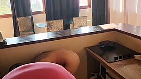 Ever wonder if your wife catches you tongue-deep in her best friend's dripping pussy in the kitchen?