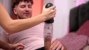 Surprised Maid! Blue-Eyed Brunette Housekeeper Tries Revolve X Vibrator On Tits!