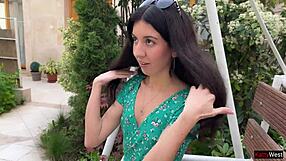 Lost game means this skinny teen hottie walks public streets cum covered face pov