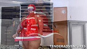 Naughty Mrs. Claus Gets Spanked and Quickie Fucked with Cumshot on Her Wet Big Booty This Christmas