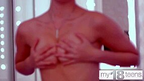 Stunning 18+ Alice Murkovski Fingers Her Juicy Shaved Pink Pussy and Small Tits on Camera!