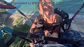 brazilian latina flashes big ass pussy public parapente blowjob