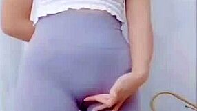 Asian Cameltoe Tease Dance Sizzles