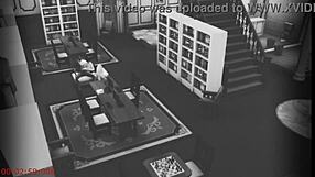 Cheating wife bends over for stranger fuck on library cam