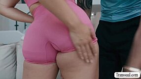 slutty trans babe bares her ass for bareback pounding live on cam shaking wildly