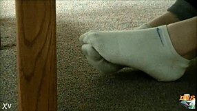 Candid Hidden Sneakers Peek at Dirty Socks Temptation