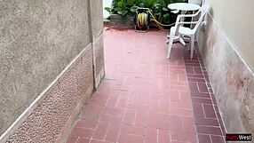 Lost game means this skinny teen hottie walks public streets cum covered face pov