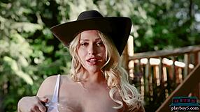 mia malkova curves out stripping sensually in outdoor playboy tease