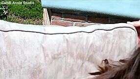 Naughty milf Candi Annie hosts wild outdoor MMMF group fuck in garden