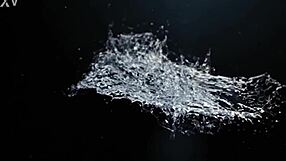 russian mistress fingers shaved slave pussy then vibrator play in piss shower