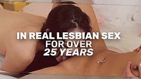 damn that steamy sil massage on her big tits clit and pussy leads to wild lesbian sucking orgasms with toys