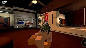 Roblox friend pounds her pussy to cum several times