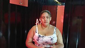 colombian bbw bride gives juicy gym blowjob swallowing during yoga workout