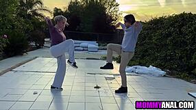 karate stepmom screams as young stud rams her tight ass hardcore