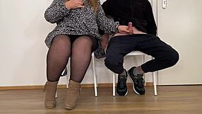 chubby mature milf in pantyhose jerks hairy pussy till cumshot in public outdoor spot