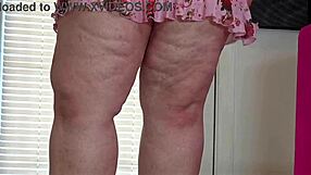 Big booty milf secretary's upskirt fingering leads to boss creampie fun