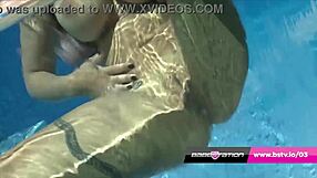 Poolside Babe Strips Revealing Massive Tits and Shaved Pussy – Leah's Wet Tease Awaits