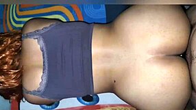 latina milf bent over balcony doggystyle while kids play outside