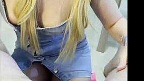 intense pov blowjob from petite blonde to lucky stepdad