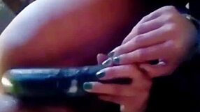 Latina housewife masturbates hot with cucumber creampie fetish