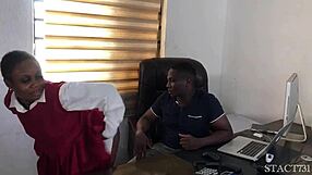 Naughty student bent over fucked by school master's big cock for score