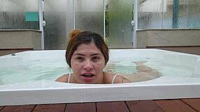 waiting in the hotel jacuzzi flashing for married guys to play