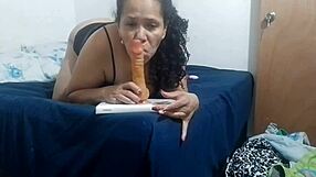 curvy black milf masturbates fat pussy with huge vibrator to orgasm