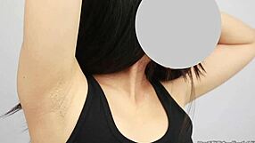 Japanese babe licks armpits in steamy fetish tease