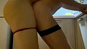 Stepmom Rims and Fucks Stepson Bent Over Kitchen Counter